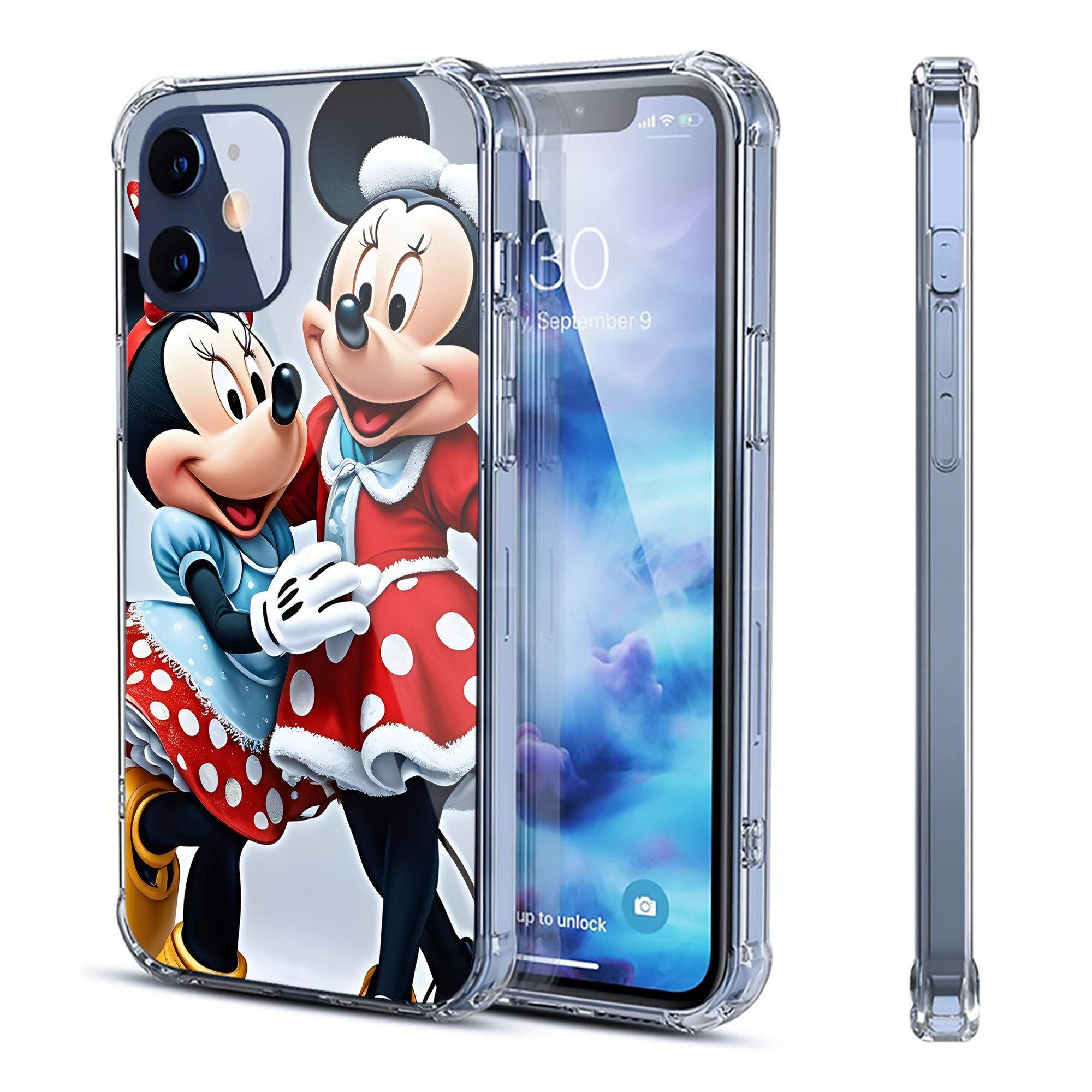 （画像用） ミッキーマウス Mickey Mouse 【iPhone 12シリーズ対応】透明スマホケース（クリアソフトケース）